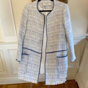 COPY - Zara Boucle Long Coat Size M Tweed Material